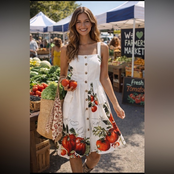 Anthropologie Dresses & Skirts - Anthropologie NWT Maeve Button-Front Tomato Midi Dress size XL.